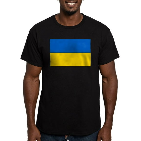 CafePress - Ukraine Flag T Shirt - Men's Fitted T-Shirt