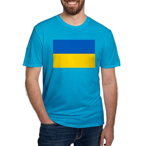 CafePress - Ukraine Flag T Shirt - Men's Fitted T-Shirt