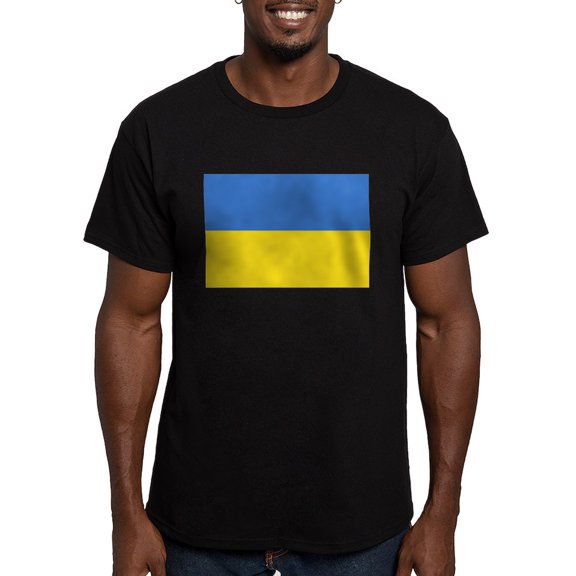 CafePress - Ukraine Flag T Shirt - Men's Fitted T-Shirt