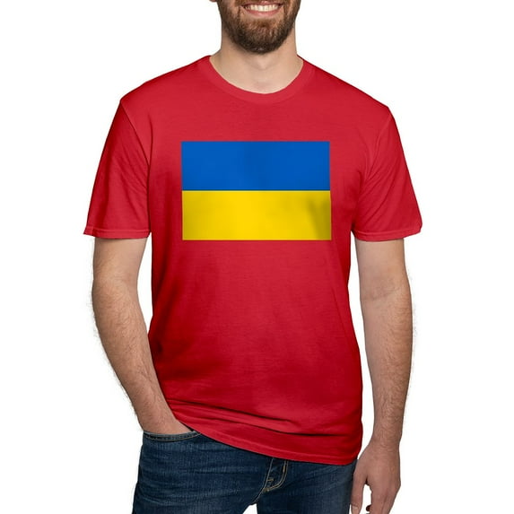 CafePress - Ukraine Flag T Shirt - Men's Fitted T-Shirt