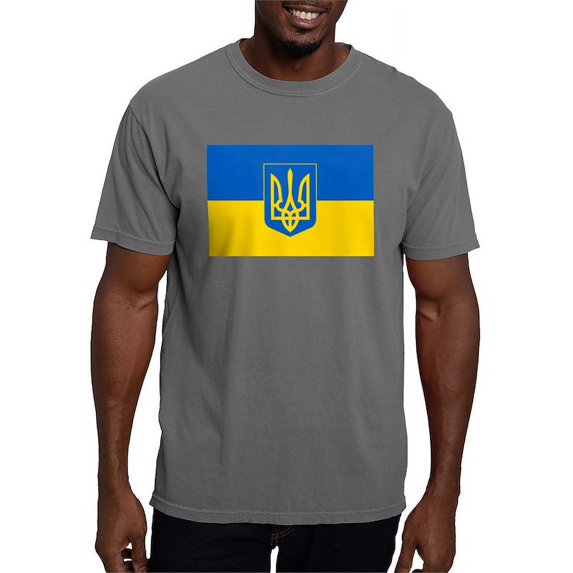 CafePress - Ukrainian Flag - Mens Comfort Colors Shirt