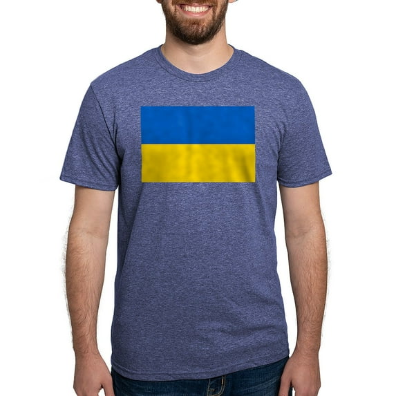 CafePress - Ukraine Flag T Shirt - Mens Tri-blend T-Shirt