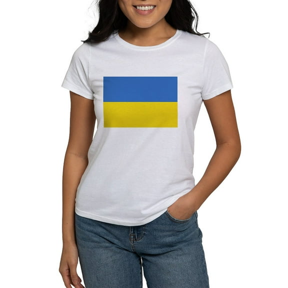 CafePress - Ukraine Flag T Shirt - Women's Classic T-Shirt