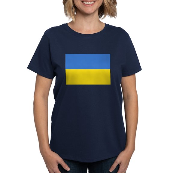 CafePress - Ukraine Flag T Shirt - Women's Traditional Fit Dark T-Shirt