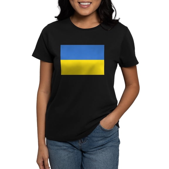 CafePress - Ukraine Flag T Shirt - Women's Traditional Fit Dark T-Shirt