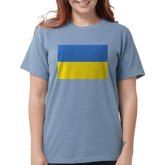CafePress - Ukraine Flag T Shirt - Womens Comfort Colors® Shirt