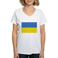 thumbnail image 1 of CafePress - Ukraine Flag T Shirt - Womens Cotton V-Neck T-shirt, 1 of 4