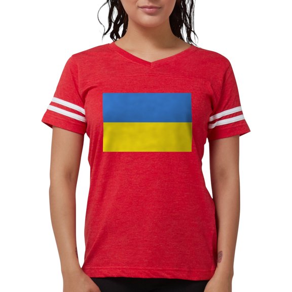 CafePress - Ukraine Flag T Shirt - Womens Football Shirt