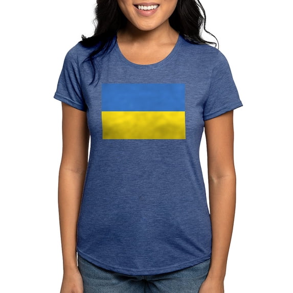 CafePress - Ukraine Flag Women's Deluxe T Shirt - Womens Tri-blend T-Shirt