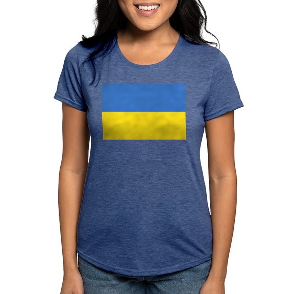 CafePress - Ukraine Flag Women's Deluxe T Shirt - Womens Tri-blend T-Shirt