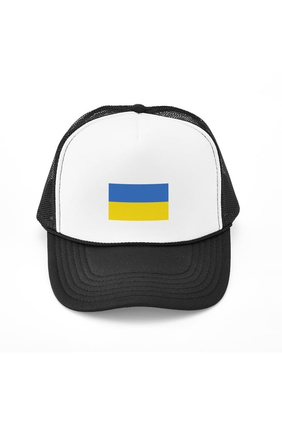 - Ukraine Flag - Adjustable Unisex Printed Trucker Hat with Mesh Back