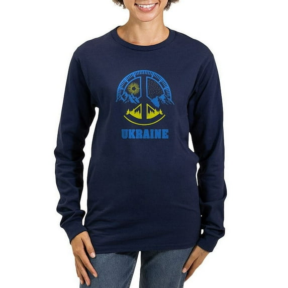 CafePress - Ukraine Flag Ukrainian Pride P Long Sleeve T Shirt - Women's Long Sleeve Graphic Tee Casual Fit