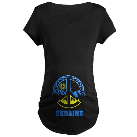 CafePress - Ukraine Flag Ukrainian Pride Pea Maternity T Shirt - Maternity Dark T-Shirt
