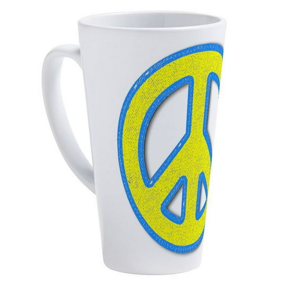 CafePress - Ukraine Flag Ukrainian Pride Peace - 17 Oz White Ceramic Latte Mug