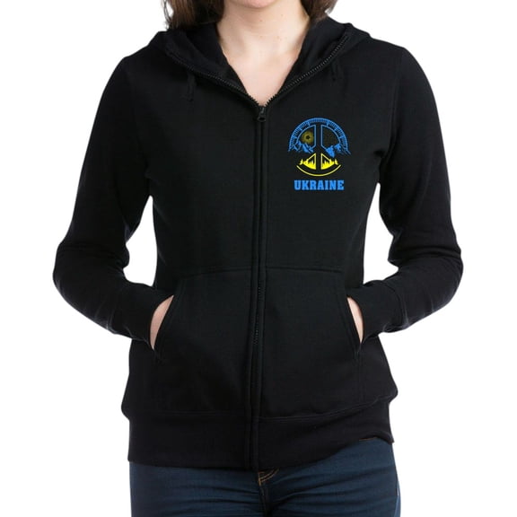 CafePress - Ukraine Flag Ukrainian Pride Peace Symb Sweatshirt - Women's Zip Hoodie