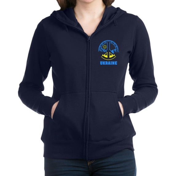 CafePress - Ukraine Flag Ukrainian Pride Peace Symb Sweatshirt - Women's Zip Hoodie