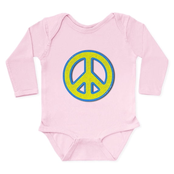 CafePress - Ukraine Flag Ukrainian Pride Peace Symbo Body Suit - Long Sleeve Cotton Baby Bodysuit
