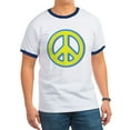 thumbnail image 1 of CafePress - Ukraine Flag Ukrainian Pride Peace Symbol T Shirt - 100% Cotton Ringed T-Shirt, 1 of 4