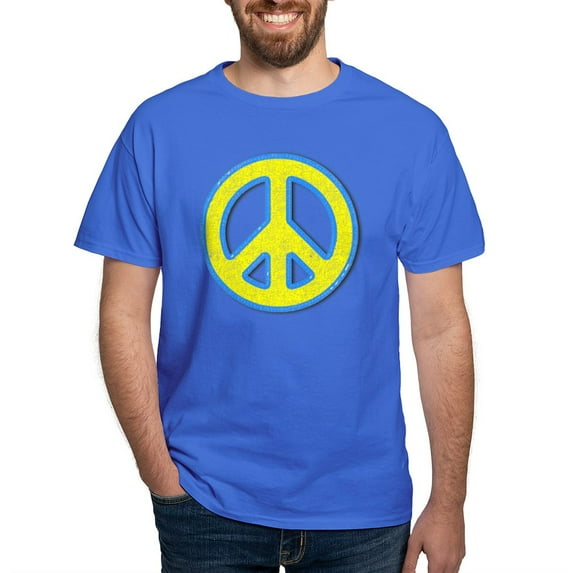 CafePress - Ukraine Flag Ukrainian Pride Peace Symbol T Shirt - Men's Classic Graphic Cotton T-Shirt
