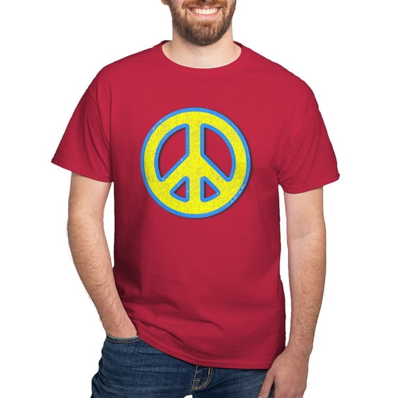 CafePress - Ukraine Flag Ukrainian Pride Peace Symbol T Shirt - Men's Classic Graphic Cotton T-Shirt