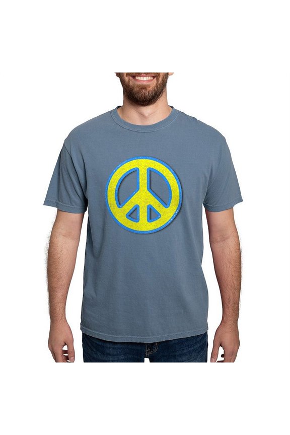 - Ukraine Flag Ukrainian Pride Peace Symbol T Shirt - Mens Comfort Colors Shirt