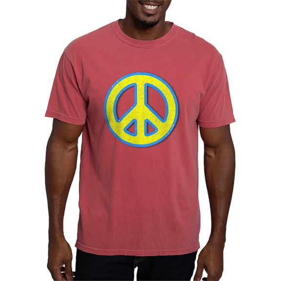 CafePress - Ukraine Flag Ukrainian Pride Peace Symbol T Shirt - Mens Comfort Colors Shirt