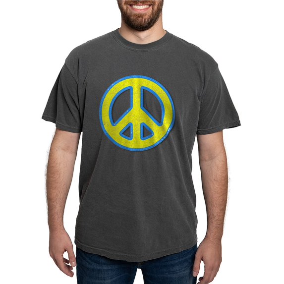 CafePress - Ukraine Flag Ukrainian Pride Peace Symbol T Shirt - Mens Comfort Colors Shirt