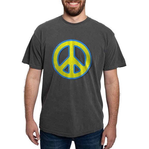 CafePress - Ukraine Flag Ukrainian Pride Peace Symbol T Shirt - Mens Comfort Colors Shirt
