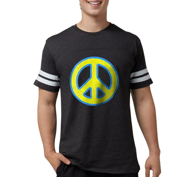 CafePress - Ukraine Flag Ukrainian Pride Peace Symbol T Shirt - Mens Football Shirt