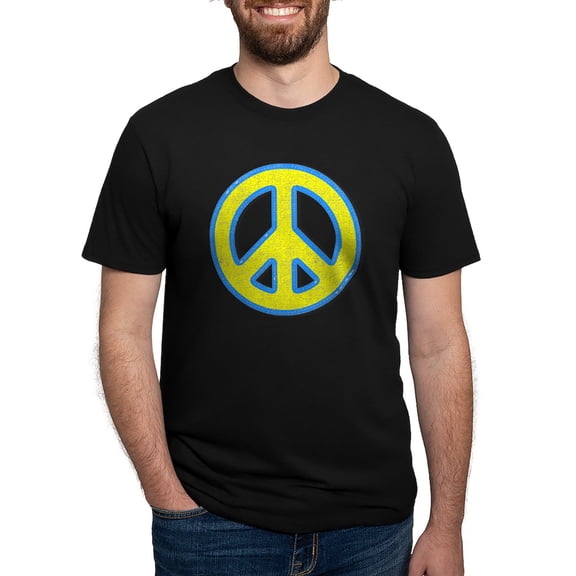 CafePress - Ukraine Flag Ukrainian Pride Peace Symbol T Shirt - Mens Tri-blend T-Shirt