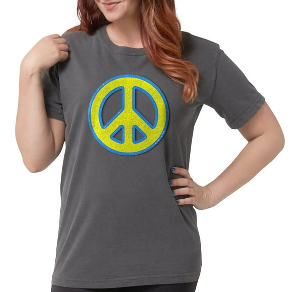 CafePress - Ukraine Flag Ukrainian Pride Peace Symbol T Shirt - Womens Comfort Colors® Shirt