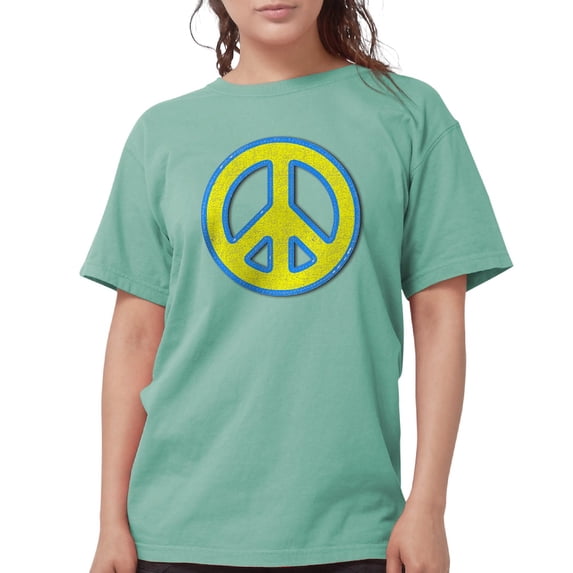 CafePress - Ukraine Flag Ukrainian Pride Peace Symbol T Shirt - Womens Comfort Colors® Shirt