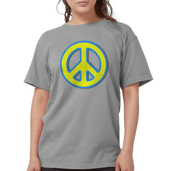 CafePress - Ukraine Flag Ukrainian Pride Peace Symbol T Shirt - Womens Comfort Colors® Shirt