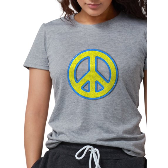 CafePress - Ukraine Flag Ukrainian Pride Peace Symbol T Shirt - Womens Tri-blend T-Shirt