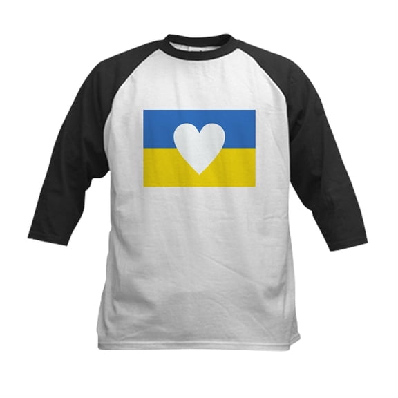 CafePress - Ukraine Heart Baseball Jersey - Kids Cotton Baseball Jersey, 3/4 Sleeve Shirt