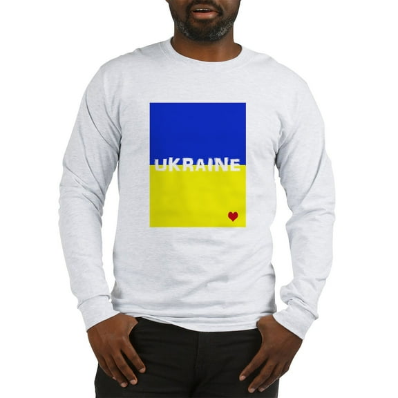 CafePress - Ukraine Heart Long Sleeve T Shirt - Unisex Cotton Long Sleeve T-Shirt