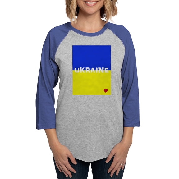 CafePress - Ukraine Heart Long Sleeve T Shirt - Womens Baseball Tee