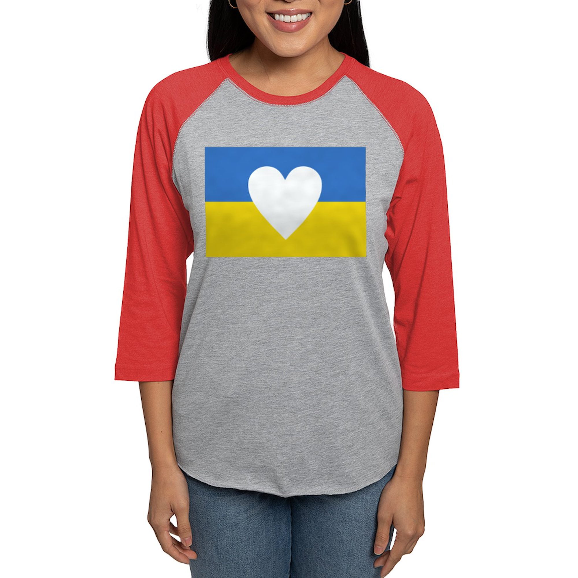 CafePress - Ukraine Heart Long Sleeve T Shirt - Womens Baseball Tee