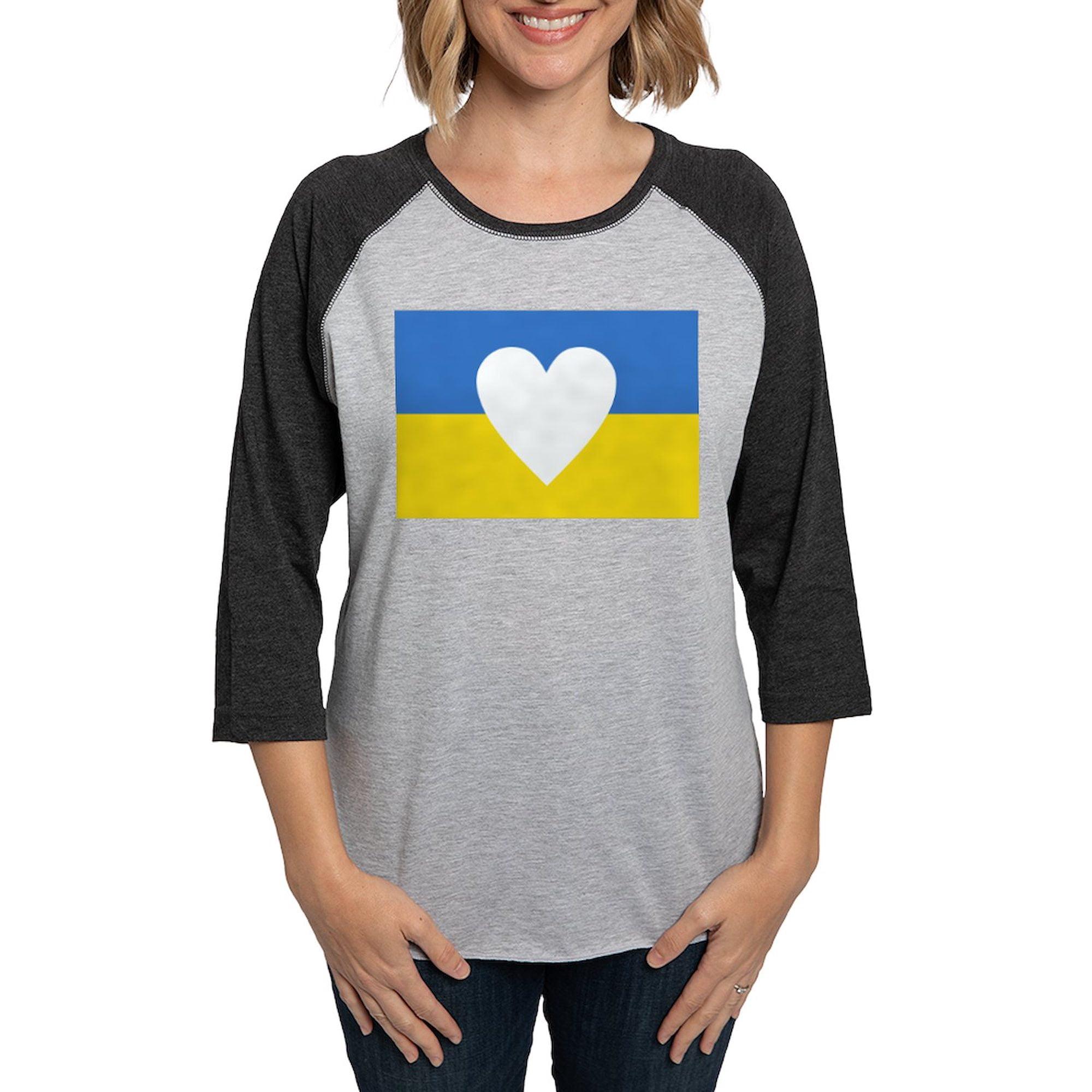 CafePress - Ukraine Heart Long Sleeve T Shirt - Womens Baseball Tee