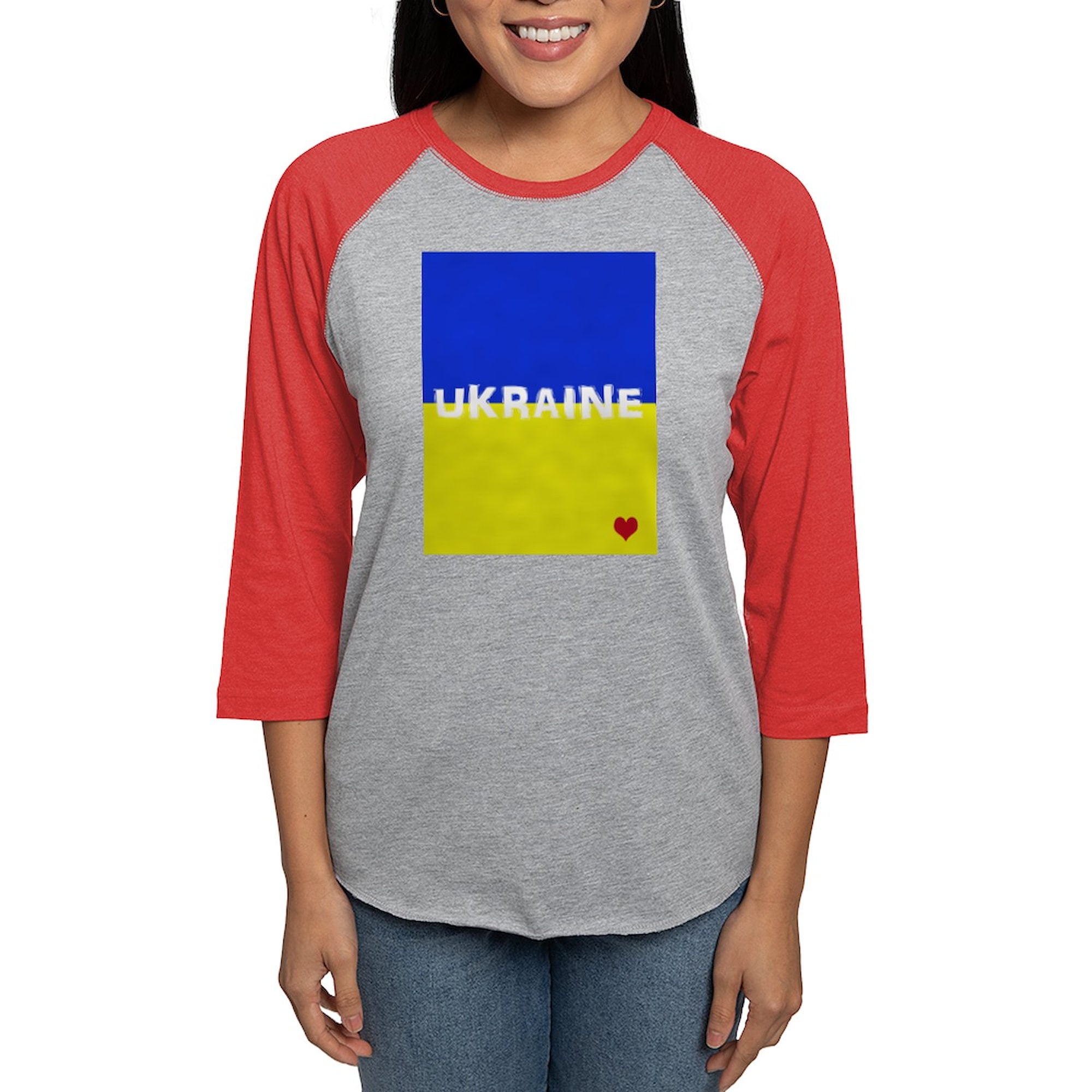 CafePress - Ukraine Heart Long Sleeve T Shirt - Womens Baseball Tee