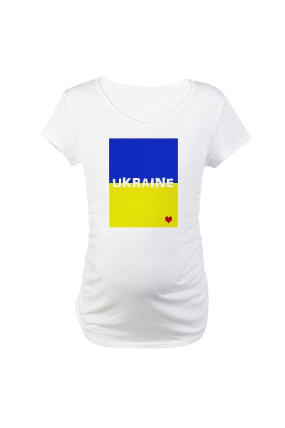 - Ukraine Heart Maternity T Shirt - Cotton Maternity T-shirt, Cute & Funny Pregnancy Tee