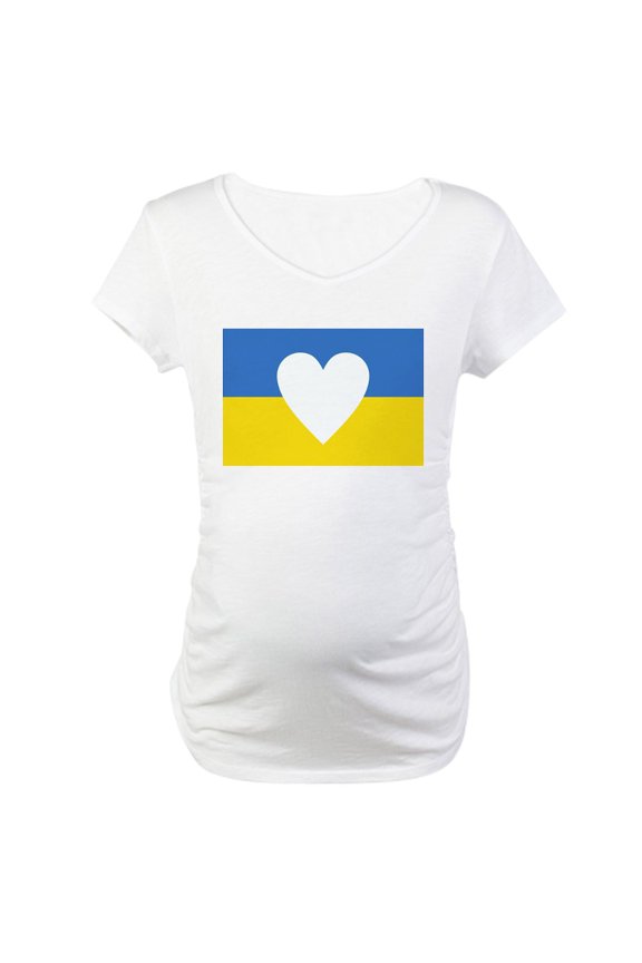 - Ukraine Heart Maternity T Shirt - Cotton Maternity T-shirt, Cute & Funny Pregnancy Tee