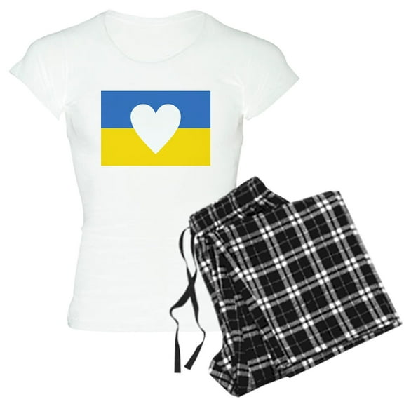 CafePress - Ukraine Heart Pajamas - Women's Short Sleeve Print T-Shirt and Pants Light Cotton Pajama Set