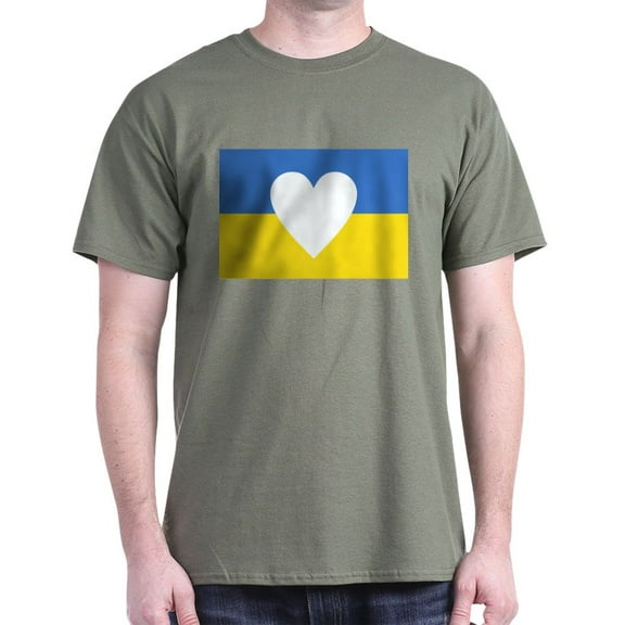 CafePress - Ukraine Heart T Shirt - Men's Classic Graphic Cotton T-Shirt