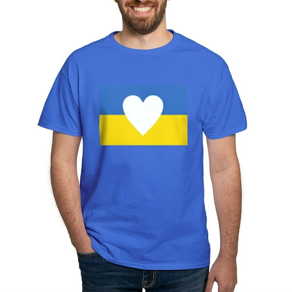 CafePress - Ukraine Heart T Shirt - Men's Classic Graphic Cotton T-Shirt