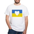 thumbnail image 1 of CafePress - Ukraine Heart T Shirt - Men's White Classic Cotton T-Shirts, 1 of 4