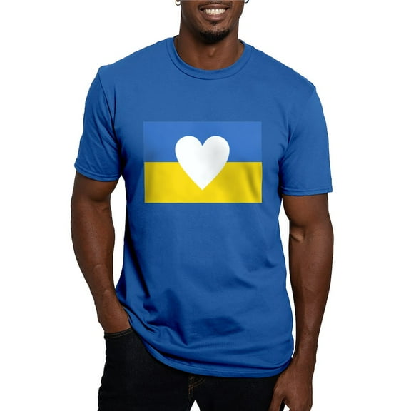 CafePress - Ukraine Heart T Shirt - Men's Fitted T-Shirt