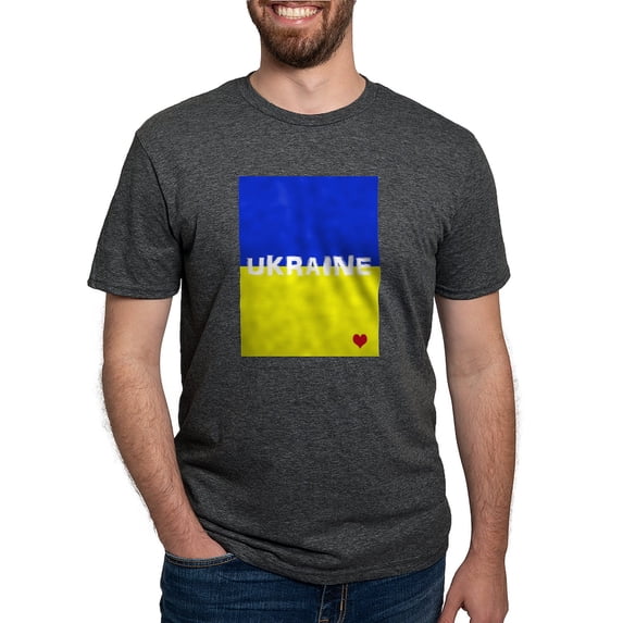 CafePress - Ukraine Heart T Shirt - Mens Tri-blend T-Shirt