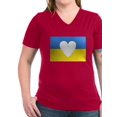 thumbnail image 1 of CafePress - Ukraine Heart T Shirt - Women's V-Neck Dark T-Shirt, 1 of 1