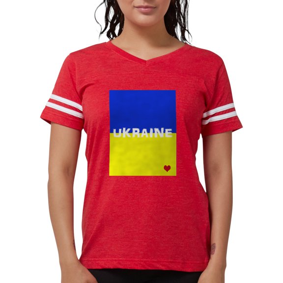 CafePress - Ukraine Heart T Shirt - Womens Football Shirt